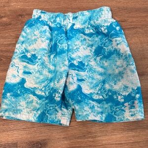 Under Armour Turquoise & White Marble Print Athletic Shorts
